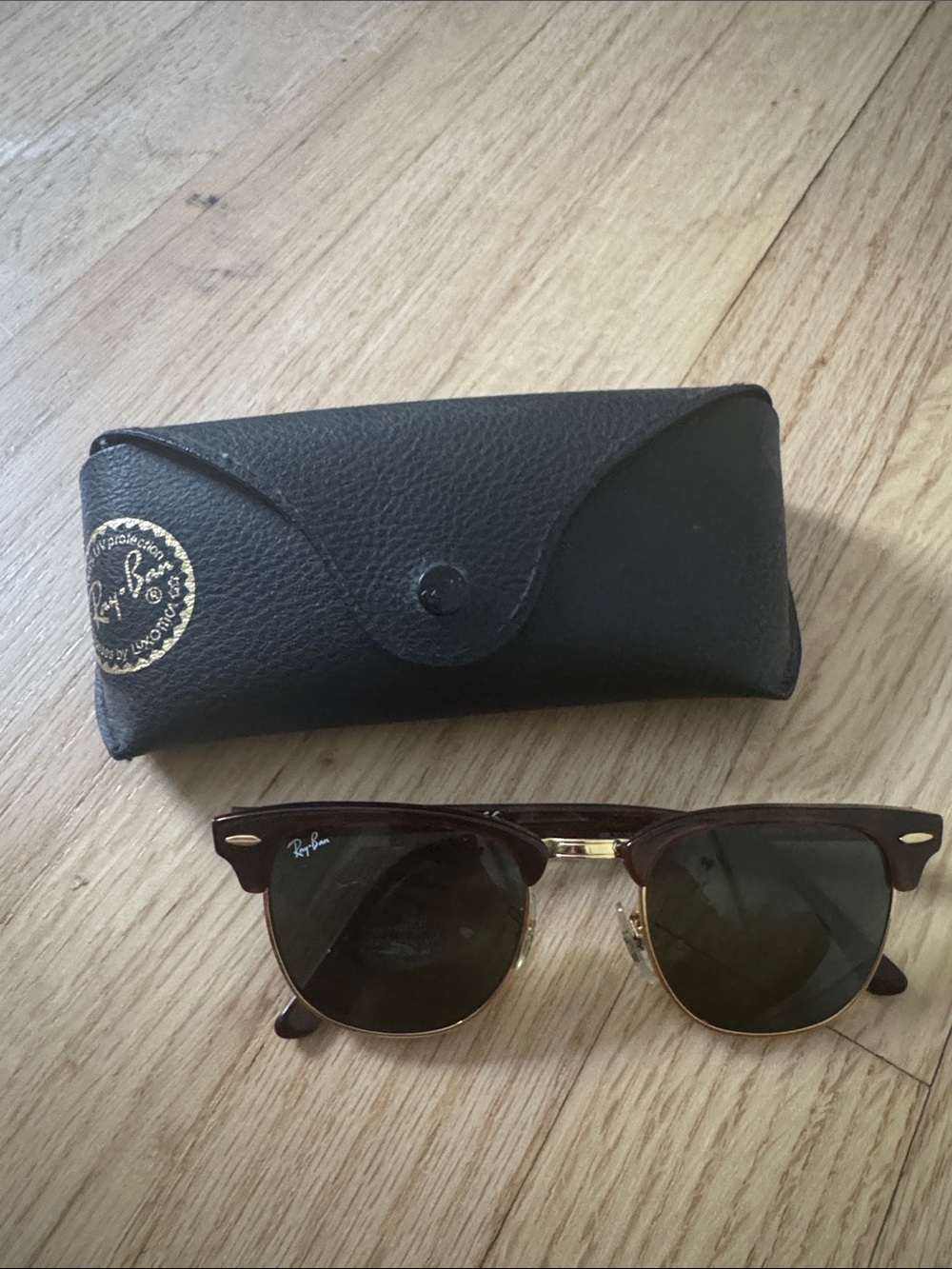 Ray-Ban Brown/Gold Men's Sunglasses with Black Case